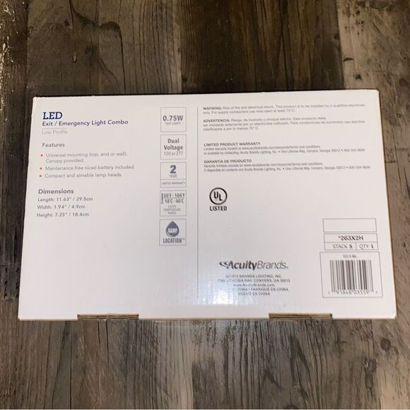 LED Exit Sign Lithonia Lighting Red Letter Exit Low Profile  EXR LED #A9-34 - Picture 3 of 3